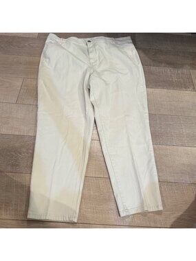 EVRI WOMENS WHITE OAK (CREAMY WHITE) PANTS NEW 18W ANKLE HIGH RISE